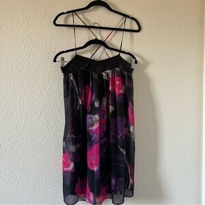 Rampage Women’s Dress Sz 7 Babydoll Black Purple Pink Sequins Party Date Wedding